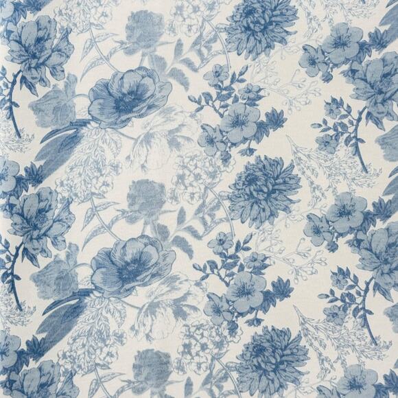 Edgehill Collection Blue Floral Toile Victorian Blanket 29" x 29" Reversible - Picture 2 of 5